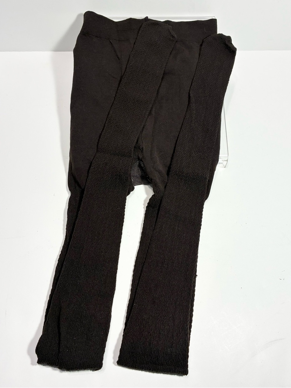 4 Pair Brown Opaque Tights Lot Nine West Cable Knit Vintage Kathie Lee Size M/L - Picture 2 of 16